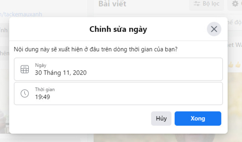 Cách thay đổi ngày và giờ trên bài viết trang của bạn 1